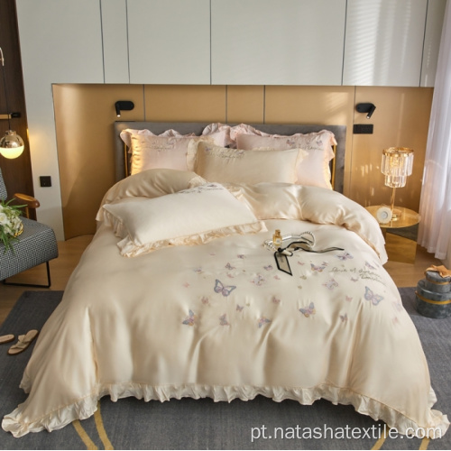 Conjunto de cama Lenzing Tencel Lace Bordado